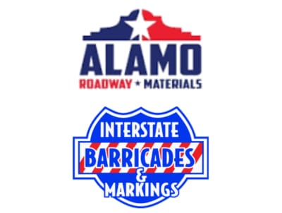 Alamo Roadway Materials and Interstate Barricades & Markings logos
